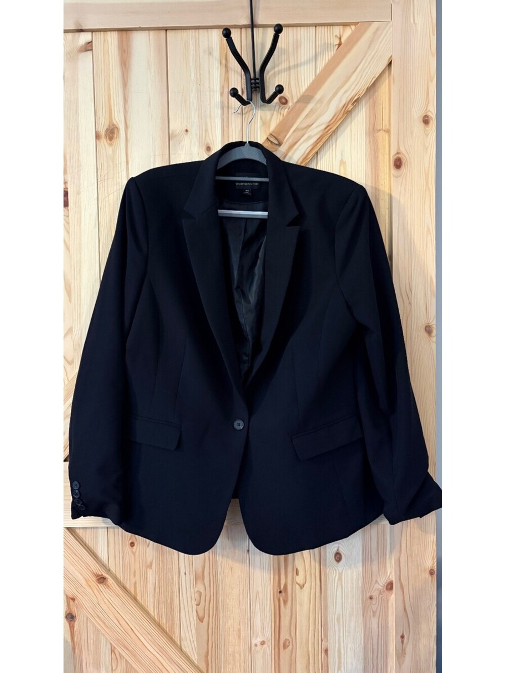 Worthington Black Women's Suit Jacket Blazer Size 18T